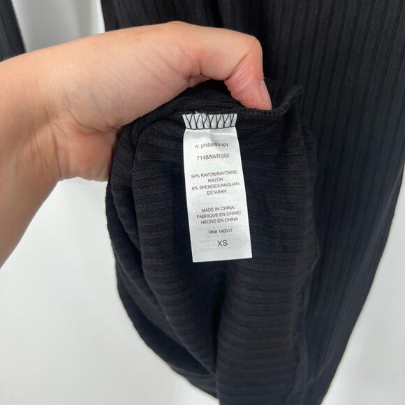 N:PHILANTHROPY Metal Ribbed Mini Dress in Black Cat NWT - Picture 7 of 7